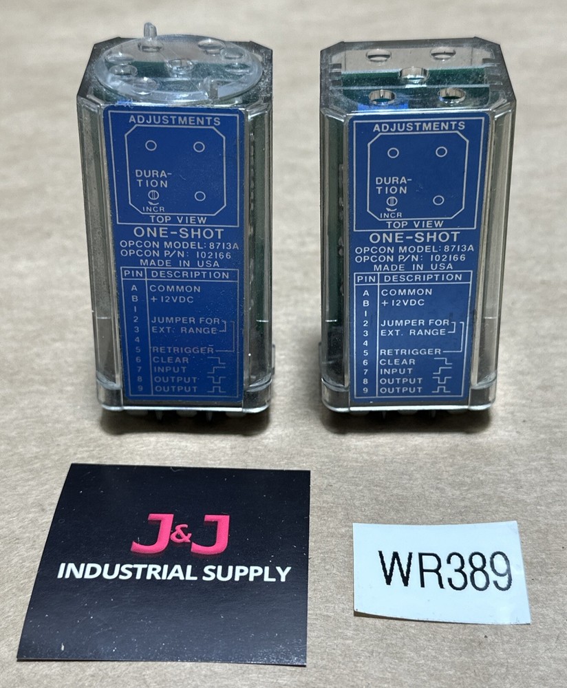(2) EATON Opcon ONE-SHOT 8713A / 102166 Adjustable Time Relay || WARRANTY 🇺🇸