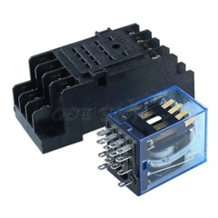 MY4NJ 12V 24V 110V 220V Coil Power Relay DIN Rail Mounted 14Pin + Base PYF14A