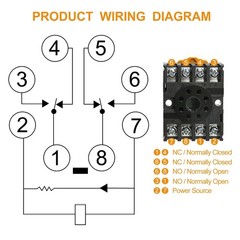 10 Pack Electromagnetic Power Relay 110V AC, 8-Pin DPDT with Base Socket for HVA