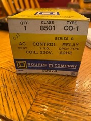 SQUARE D AC CONTROL RELAY MODEL 8501CO-1