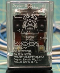 Dayton 5YP80 General Purpose Plug-In Relay w/ 2-M4X20 Socket Base
