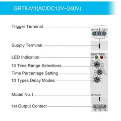 Relay 12V Timer Delay Off Trigger 10 Function XSSJM1AC/DC12V240V Mount