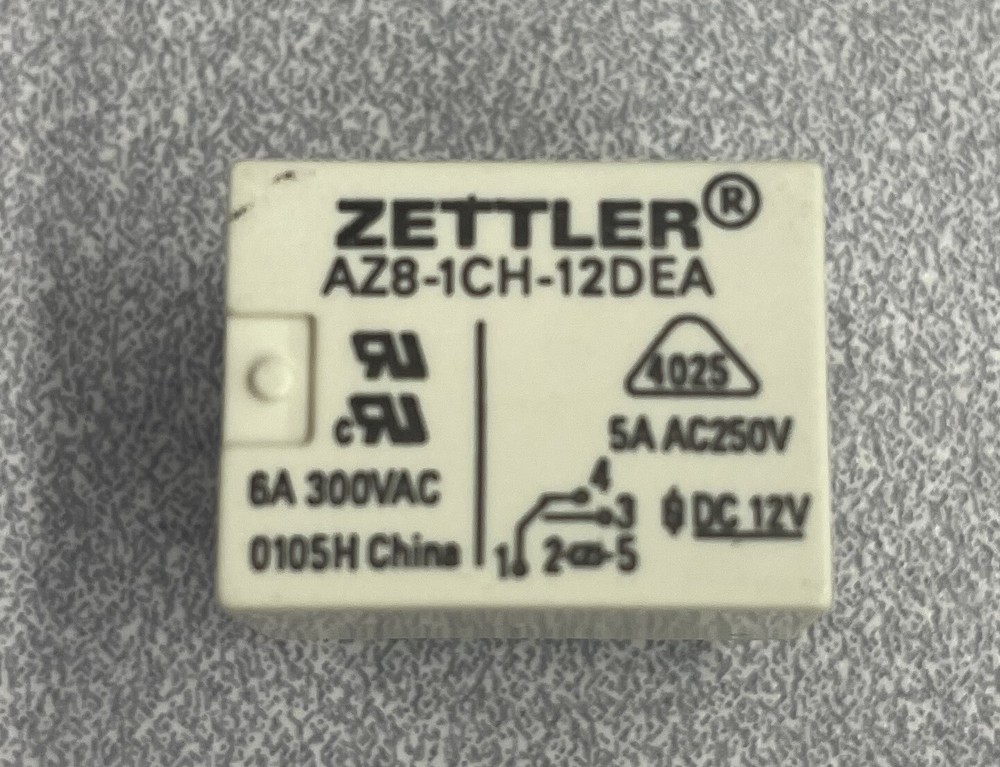 American Zettler AZ8-1CH-12DEA Mini PC Board Relay 12VDC coil SPDT, Lot of 10