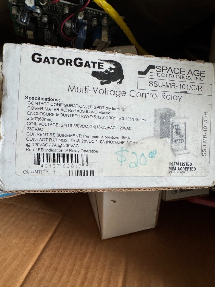 Space Age Gatorgate Multi-Voltage Control Relay SSU-MR-101/C/R