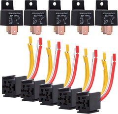 [5Pcs] Heavy Duty Truck Engine 4 Pin 80A 12V On/Off Normally Open Relay SPST Plu