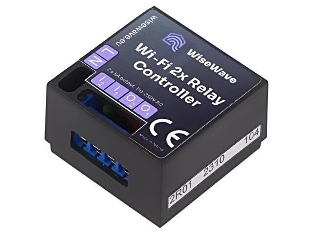 WI-FI 2XRELAY CONTROLLER Control 2 Channel WiseWave Can Mount 110-230VAC IP20