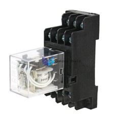 HH54P Volt Power Relay 14 Pin 4PDT 4NO 4NC w PFY14A Socket Coil DC 24V✦Kd