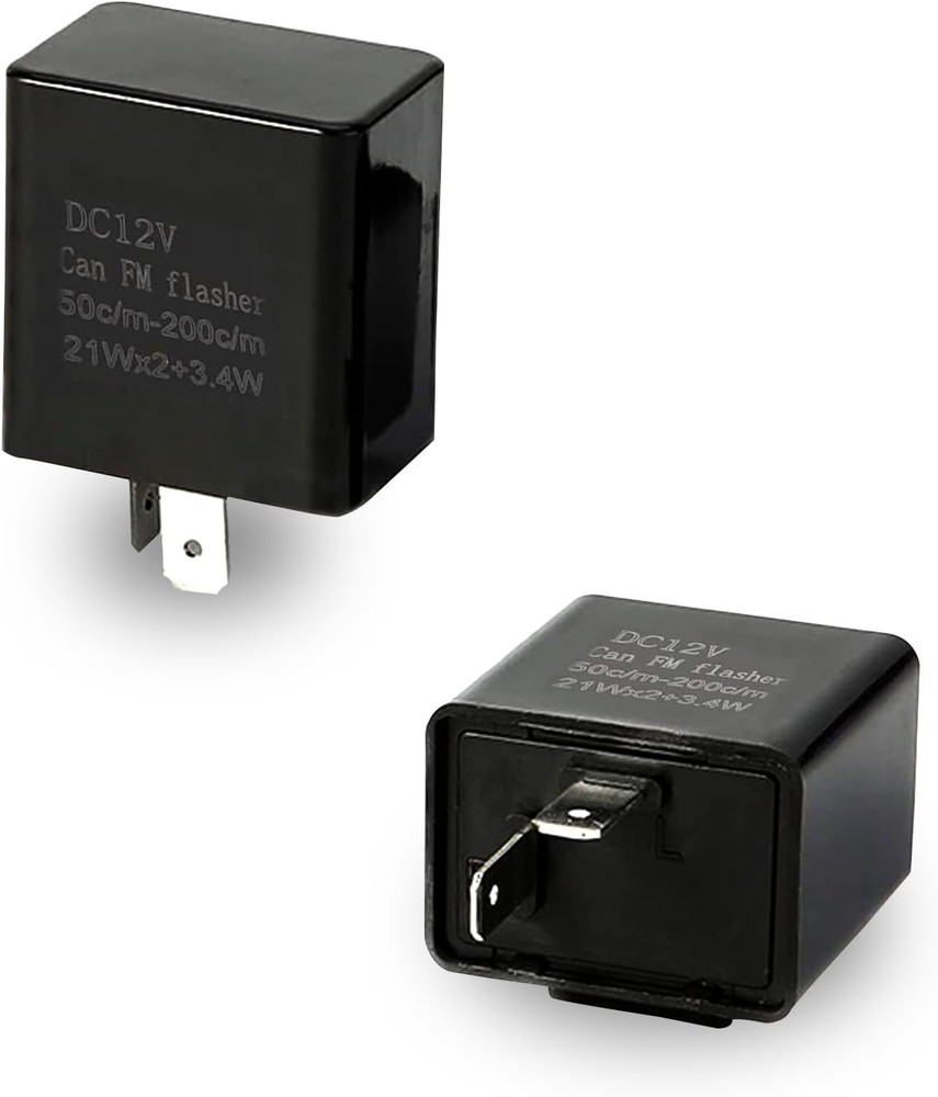 Pack-2 LED Flasher Relay, 12V Speed Adjustable Hazard Warn Flash Relay, Replacem