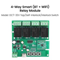 DC/AC7-32V 2/3/4 Channel Ewelink Smart Bluetooth WIFI Relay Switch Module Type-C