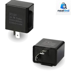 Pack-2 LED Flasher Relay, 12V Speed Adjustable Hazard Warn Flash Relay, Repla…