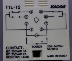 KACON TIME DELAY RELAY TTL-T2 240 VAC 3 AMP 10 MINUTE **WARRANTY INCLUDED**