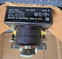 SQUARE D 8501-CO-4 Series A AC Control Relay DPST 2NC Open Type 120V Coil