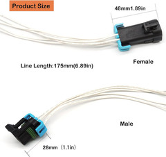 Headlight Assembly Connector Pigtail Wire Wiring Harness 5 Pin Male Female GM