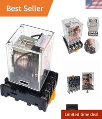 Electromagnetic Power Relay AC110V Coil 8 Pin DPDT Socket Base 10A