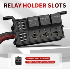 12V 6 Way Relay Box Waterproof Pre Wired Fuse Block 12AWG Automotive Marine