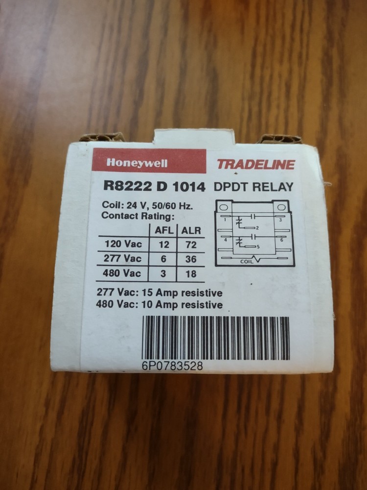 Honeywell Tradeline R8222D1014 DPDT Switching General Purpose Relay 24v Coil