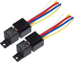 X AUTOHAUX 2 Pcs Car Relay with Socket Harness 5 Pin 12V 80Amp Model JD2912 80A