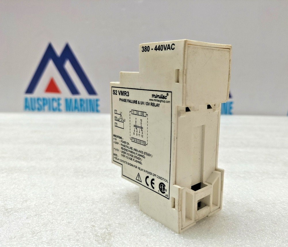 Minilec S2 VMR3 Phase Failure & UV/OV Relay 380-440VAC – “TESTED OK”