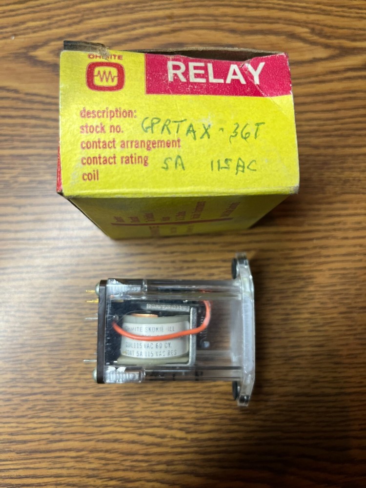 Ohmite GPRTAX-36T, Relay 115 VAC Coil,3PDT, 5 Amp Contacts,