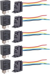ESUPPORT Car Heavy Duty Relay Switch 12V 30A SPDT 5Pin Wire Socket Plug Harness