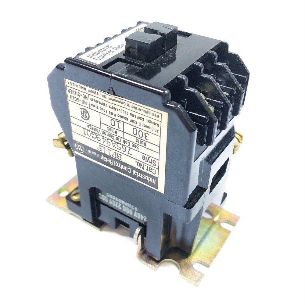 BF11F Westinghouse Industrial Control Relay, 765A949G01, 240V Coil, 300V, 10A,