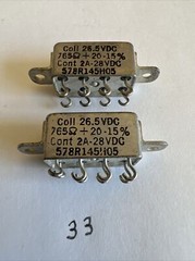 Allied Control DPDT Relays ER-SX-2132, 26.5 VDC 765 Ohms Cont 2A-28VDC Qty. 2