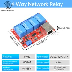 5V 12V 24V 4/8Channel TCPIP Network Relay Module Home Intelligent Control Module