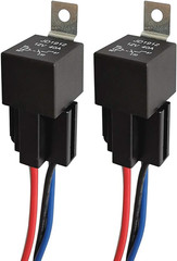 2Pcs JD1912 Car Relay Harness 12V 40A 4 Pin SPST 12AWG Harness Sockets with Buil