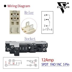 6Pcs 12A Electromagnetic Relay with Test Switch, 110V-120VAC, SPDT, LED Light, 5