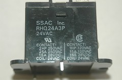 SSAC RHQ-24A-3-P SPDT 24VAC pc mount/qc lug relay w/ears qty=1