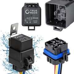 True MODS 1 Pack 5-Pin 12V Bosch Style Waterproof Relay Kit [Harness Socket] [12