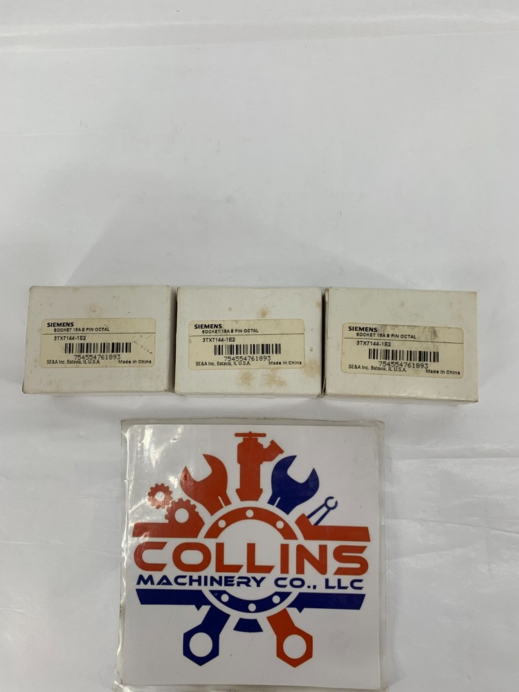 Siemens 3TX7144-1E2 Relay Socket 18A 8-Pin Octal 300V 15A 600V 10A Lot of 3