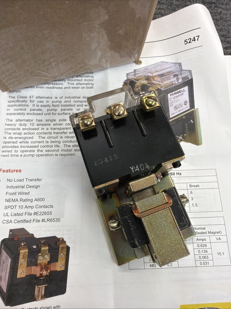 Furnas 47AB10B Control Pump Motor Alternator Alternating Relay 110/120 VAC Coil