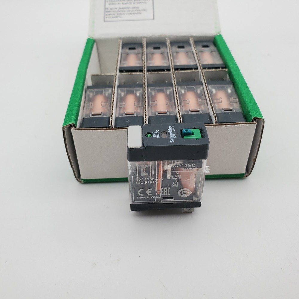 Box of 10 Schneider RXG12ED Relays RXG 48VDC 10A