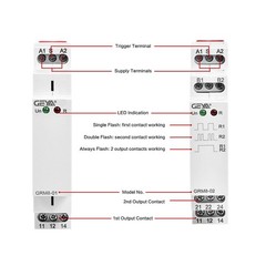 GRM802 Electronic Latching Memory Impulse Relay SPDT 16A AC/DC 12V~240V DIN