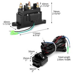 12V 250A Winch Solenoid Relay Contactor for ATV/UTV, 2000-5000 lbs, Rocker Switc
