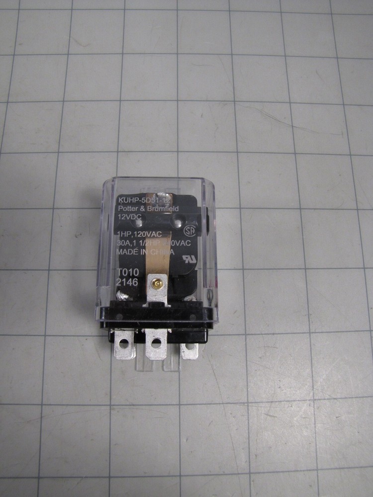 TE / Potter & Brumfield KUHP-5D51-12 Power Relay 12VDC 1HP 120VAC 30A NEW