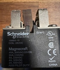 Schneider 199BX-13 Power Relay 40A, 300VAC, 28VDC
