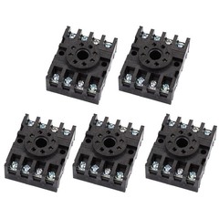 5pcs PF083A 8 Round Pins 35mm DIN Rail Mount Socket Base for MK2P-I AH3-3 Relay