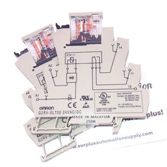 x2 Omron 24VAC/DC Coil SPDT 1NO+1NC Slim I/O Relay G2RV-1-S w/ Base G2RV-SL700