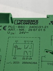 PHOENIX CONTACT PLC-RSC-24DC/21-21AU INTERFACE RELAY 250VAC 6A DIN RAIL MT NNB