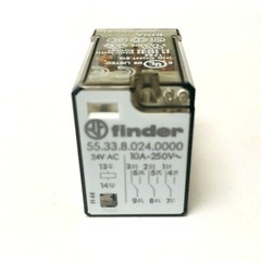 55.33.8.024.0000 Finder Plug-In Relay, 3PDT 10A, 24V AC coil, AgNi contact