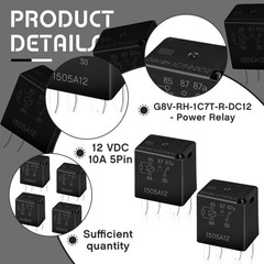 G8V-RH-1C7T-R-DC12 Power Relay Multi Purpose Fuel Pump Black Automotive Autom…