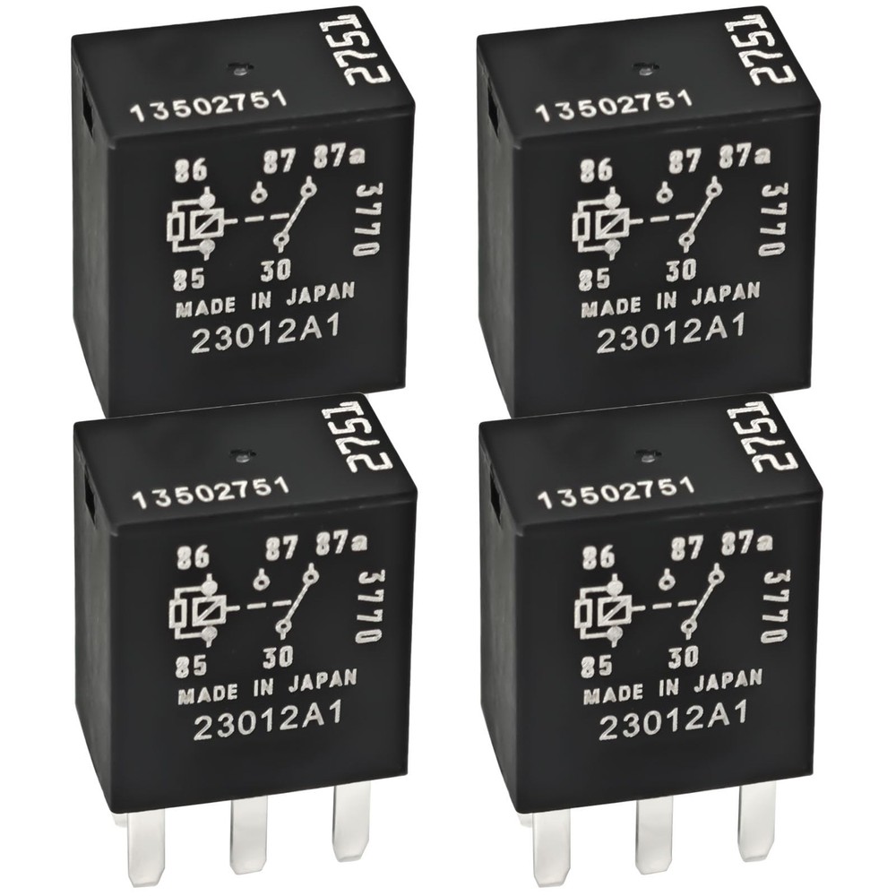 13502751 12VDC 5-Pin Relay (Pack of 4) – 35A Automotive Relay, Compatible wit…