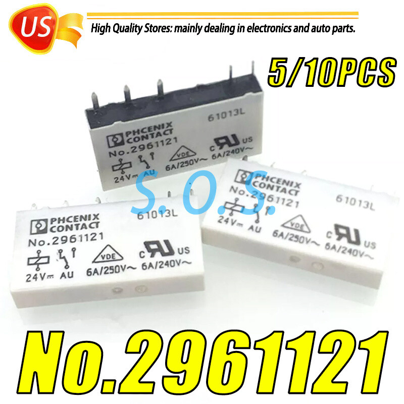 5/10PCS Phoenix Relay Contact Power Relay No.2961121 DC 24V 6A 240v~250V 5Pins