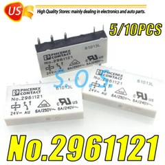 5/10PCS Phoenix Relay Contact Power Relay No.2961121 DC 24V 6A 240v~250V 5Pins