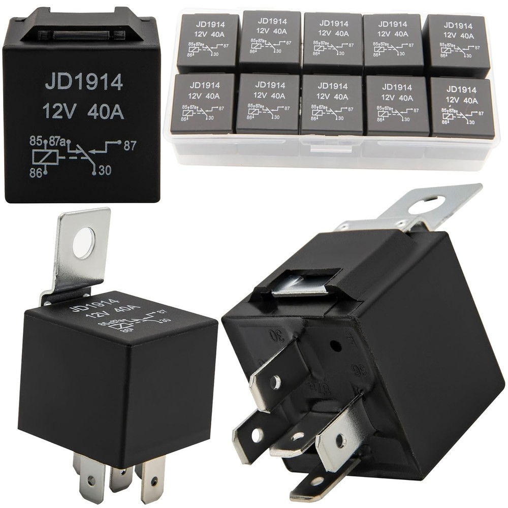 10 Pack 30/40 AMP 12V Relay Switch（SPDT）,Waterproof 5-Pin Switch,for…