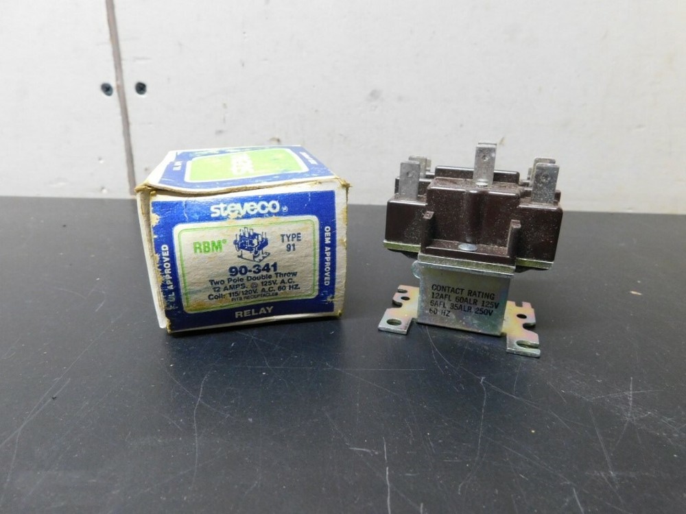 STEVECO 90-341 Type 91 Relay — 2PDT 12A @ 125VAC