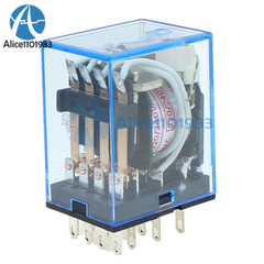 MY4NJ 12V/24V/110V/220V Coil Power Relay / DIN Rail Mounted Base 14 Pin 4PDT FC