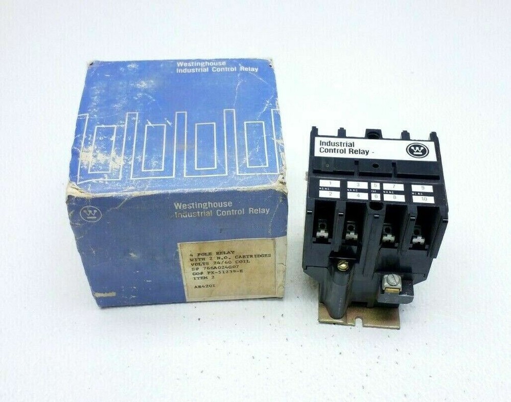 NEW WESTINGHOUSE AR420I INDUSTRIAL CONTROL RELAY 10-AMPS 24/60-V/COIL 4-POLE